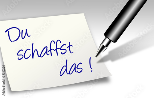 Notiz - Du schaffst das!