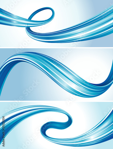 Set of abstract flowing curve.