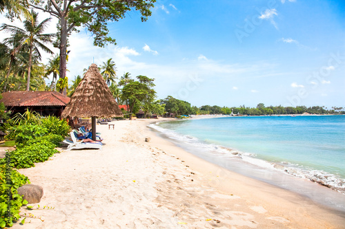 Beautiful sand Sengigi beach, Lombok
