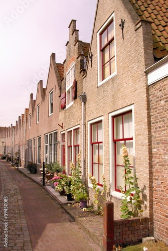Historic fisherman houses in Zierikzee in the Netherlands
