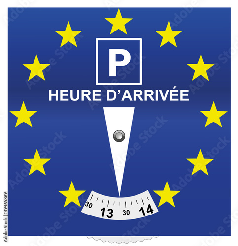 disque de stationnement et drapeau europe