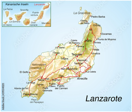 Landkarte von Lanzarote