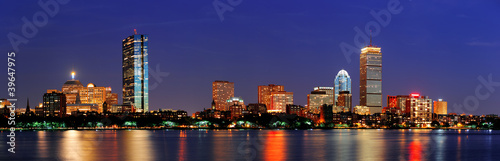 Boston night scene panorama