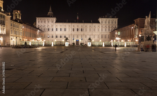 Ancient central baroque street in Turin (Torino) - at night (2)