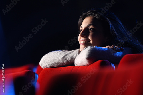 portrait of a girl in a movie theater