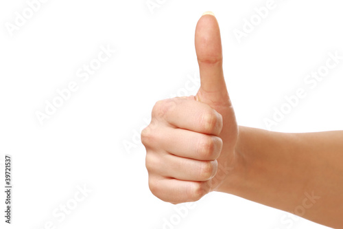 Thumb up isolated on white background