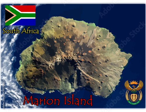 marion island south africa map flag emblem