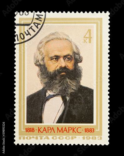 USSR (CCCP) stamp portrait of socialist politician Karl Marx