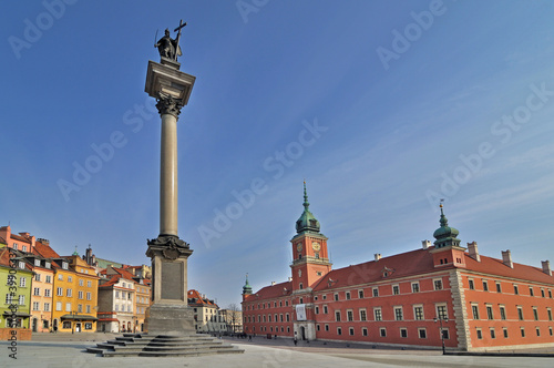 Column and Royal Castle in Warsaw, Poland