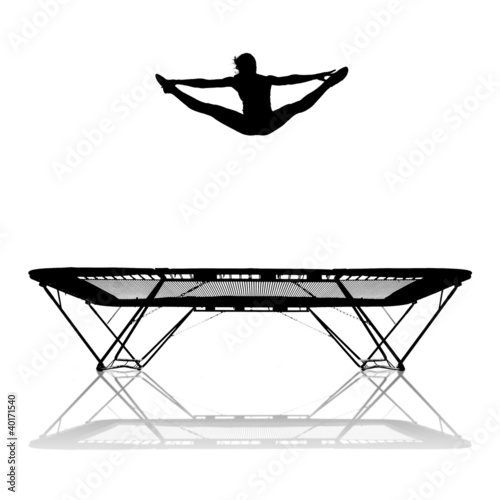 silhouette of girl on trampoline