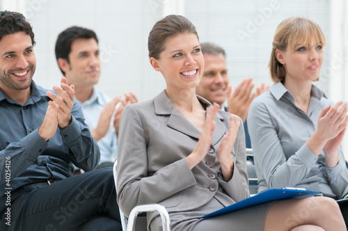 Business team clapping hands