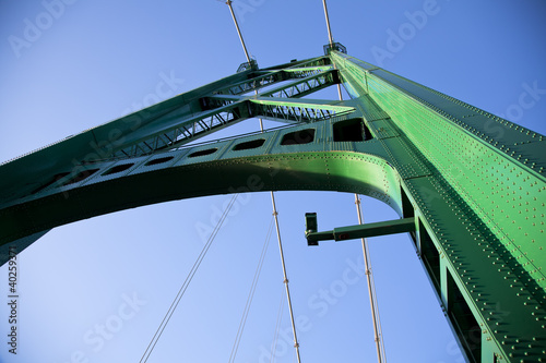 Tower and suspension cables; Lions Gate bridge Vancouver