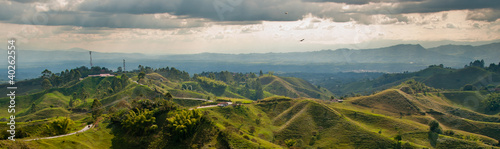 Panorama in the coffee triangle region of Colombia