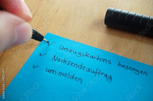 Checkliste Umzug