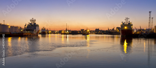 Sunset over Aberdeen harbour