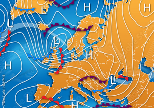 European Vector Weather Map