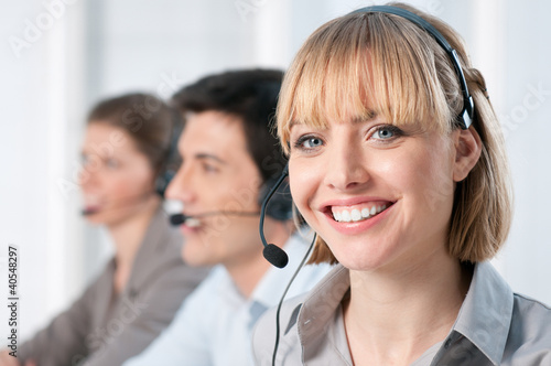 Happy call center operators