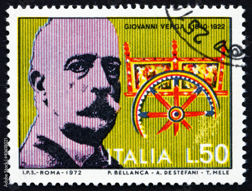 Postage stamp Italy 1972 Giovanni Verga, writer and playwright