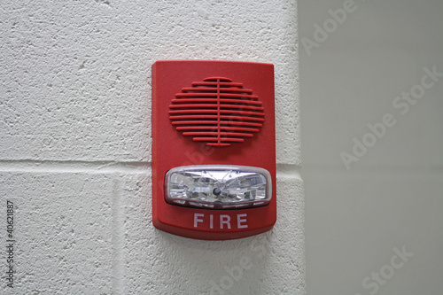 Red Fire Alarm with Strobe