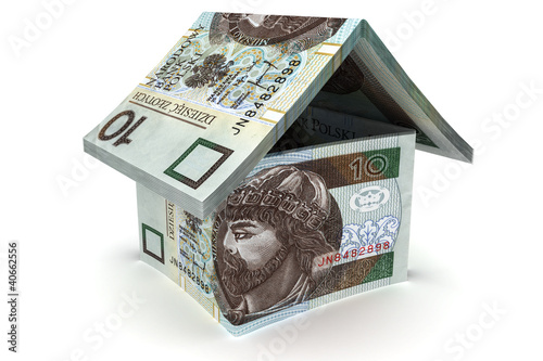 House made of 10 zloty notes