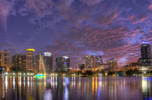 Orlando Skyline from Lake Eola at Twilight