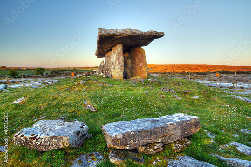 5 000 years old Polnabrone Dolmen in Burren, Co. Clare - Ireland