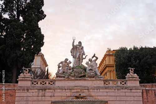 Rome Neptune marble statue at People square