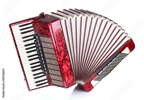 Retro accordion isolated on white