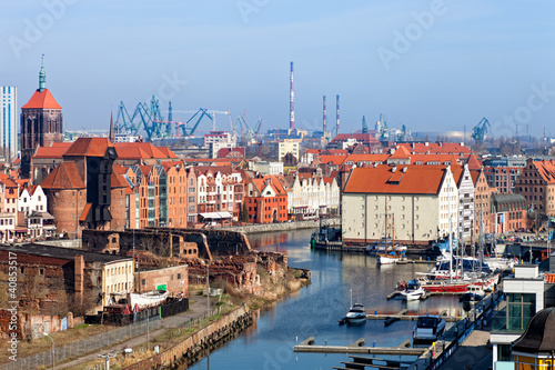 Aerial view na cityscape of Gdansk, Poland.