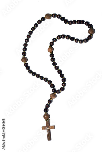 wooden rosary with a cross