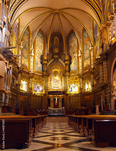 Gothic church interior in Spain.