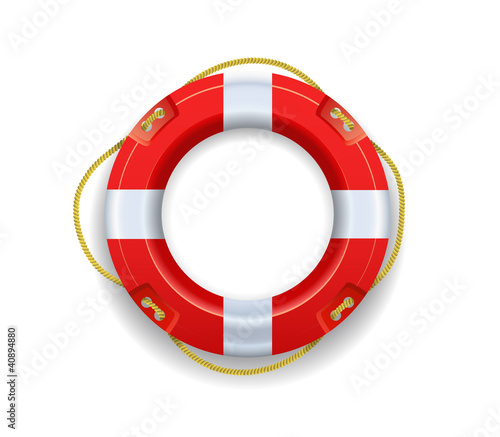 Ship lifebuoy is on a white background.
