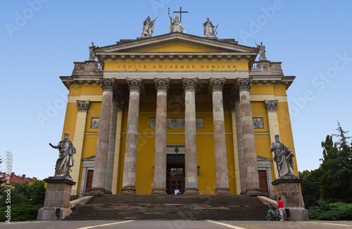 Cathedral of Eger in Hungary, with saints statues