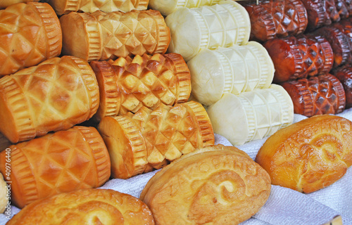 Traditional Polish smoked cheese known as oscypek