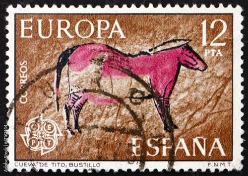 Postage stamp Spain 1975 Horse, Wall Painting from Tito Bustillo