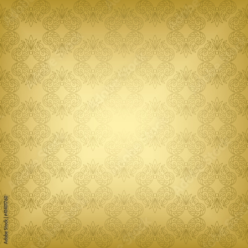 gold seamless vintage pattern - vector