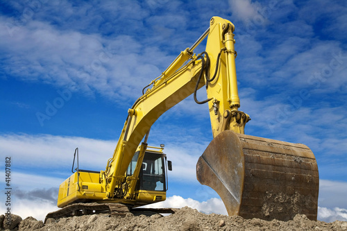 Yellow excavator