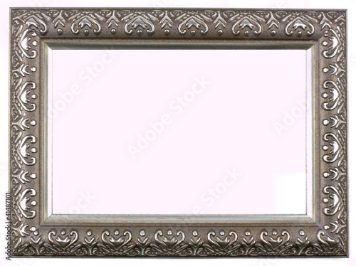 Antique silver and patterned picture frame