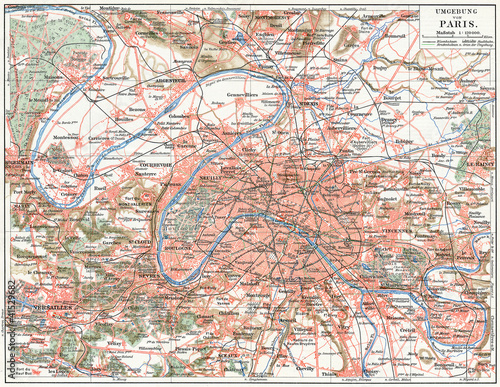 Map of Paris and the suburbs.