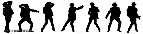 Silhouette of the man, Michael Jackson dancing in style