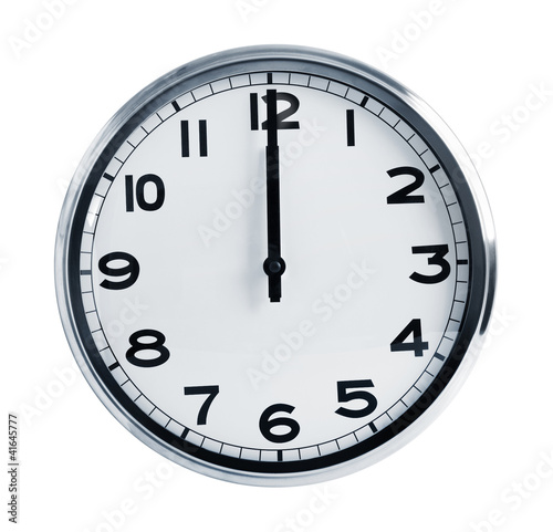 Wall office clock showing at noon