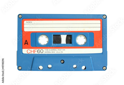 cassette tape isolated on white with clipping path