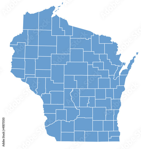 State Map of Wisconsin by counties