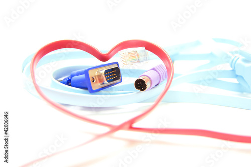 Red Heart Shaped Network Cable