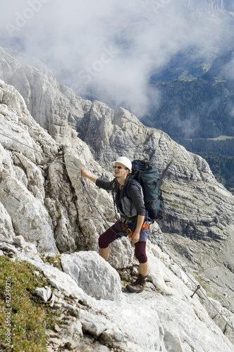 mountaineer under Civetta walls - Dolomite - Italy