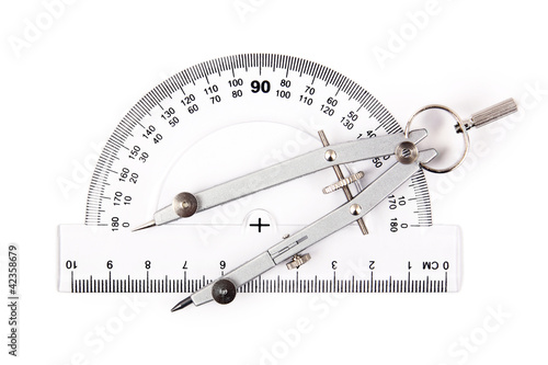 compass on protractor