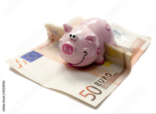 cochon économie sur billet d'euros