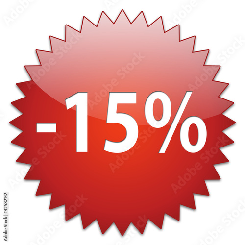 sticker red percentage 15