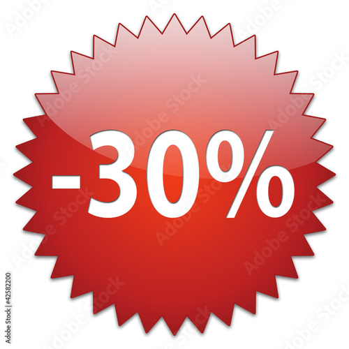 sticker red percentage 30