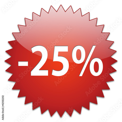 sticker red percentage 25